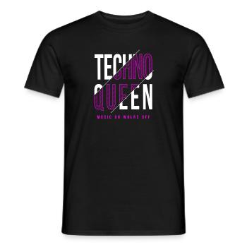 design techno queen - T-shirt homme - noir - Devant - AI Model Male 178 light (178cm)