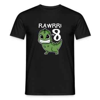 8ème anniversaire - 8 ans - J’ai 8 ans - T-shirt homme - noir - Devant - AI Model Male 178 light (178cm)