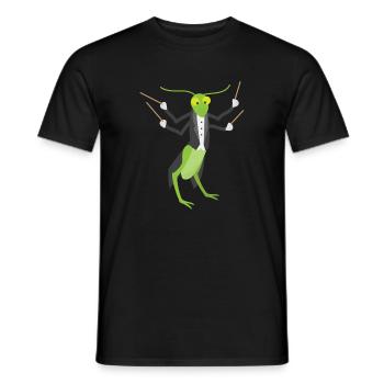 Der Grashüpfer gibt den Ton an - Dirigent - Männer T-Shirt - Schwarz - Vorne - AI Model Male 178 light (178cm)