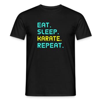 Eat. Sleep. karate. Repeat. - Men's T-Shirt - black - Front - AI Model Male 178 light (178cm)