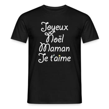 Joyeux Noël Maman Je t'aime - T-shirt homme - noir - Devant - AI Model Male 178 light (178cm)