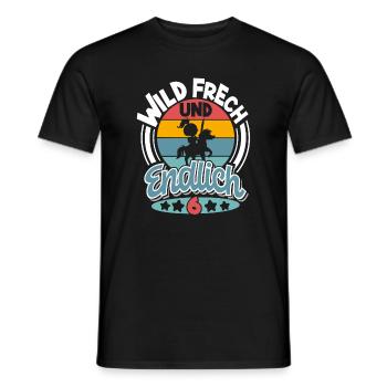6. Geburtstag 6 Jahre Kinder Ritter Mittelalter - Männer T-Shirt - Schwarz - Vorne - AI Model Male 178 light (178cm)