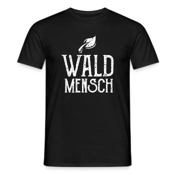 Waldmensch Symbol Illustration Blätter Logo icon - Männer T-Shirt - Schwarz - Vorne - AI Model Male 178 light (178cm)