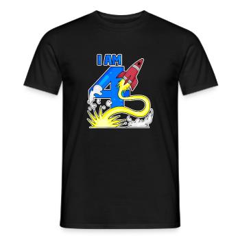 4 birthday boy - 4 years old - I am 4 - Men's T-Shirt - black - Front - AI Model Male 178 light (178cm)