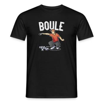 Pétanque deux joueurs avec boules boules boules boules boules - T-shirt homme - noir - Devant - AI Model Male 178 light (178cm)
