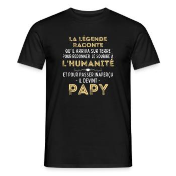 La Légende Raconte - Humour Papy - Cadeau Papy - T-shirt homme - noir - Devant - AI Model Male 178 light (178cm)