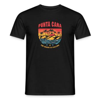 Conception de plage de Punta Cana - T-shirt homme - noir - Devant - AI Model Male 178 light (178cm)