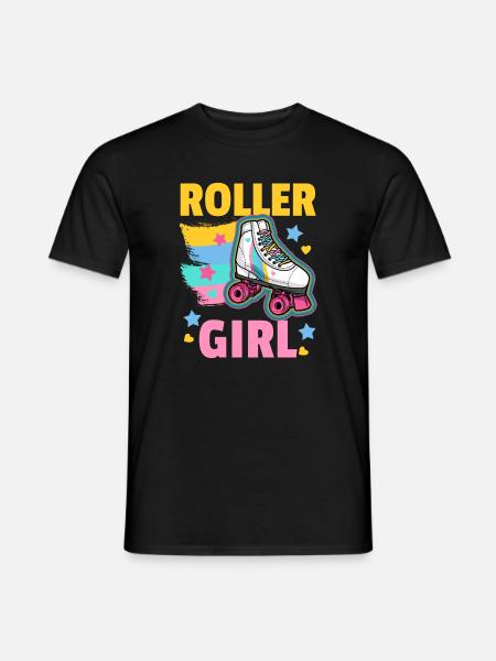 Rollschuhe Roller Girl - Männer T-Shirt - Schwarz