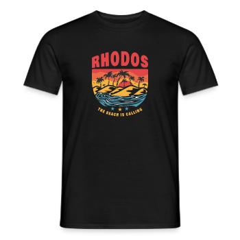 Conception de plage Rhodes Grèce - T-shirt homme - noir - Devant - AI Model Male 178 light (178cm)