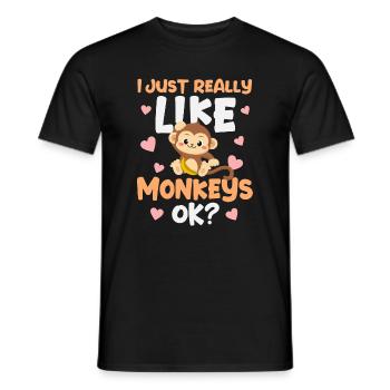 Affe Affen - Männer T-Shirt - Schwarz - Vorne - AI Model Male 178 light (178cm)