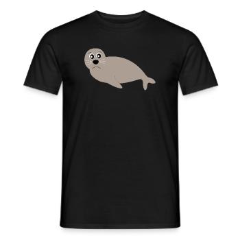Seehund Seehunde Robbe Robben Tiere - Männer T-Shirt - Schwarz - Vorne - AI Model Male 178 light (178cm)