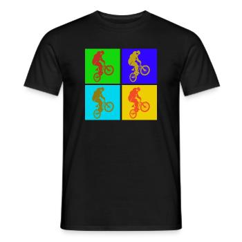 BMX Pop Art  - Männer T-Shirt - Schwarz - Vorne - AI Model Male 178 light (178cm)