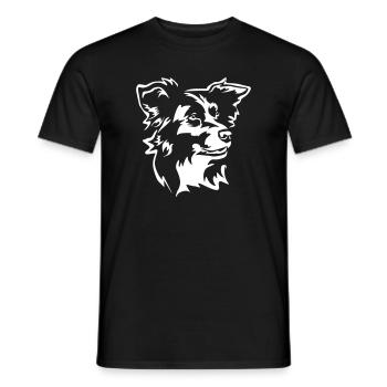 Border Collie Head "Black Edition" - Men's T-Shirt - black - Front - AI Model Male 178 light (178cm)