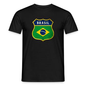 Drapeau armoiries du Brésil - T-shirt homme - noir - Devant - AI Model Male 178 light (178cm)