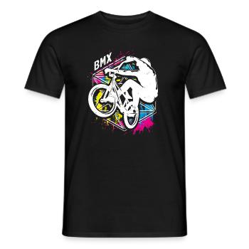 Farbenfrohes Bmx Fahrrad - Buntes Bmx Rad - Männer T-Shirt - Schwarz - Vorne - AI Model Male 178 light (178cm)