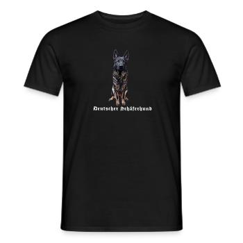 German Shepherd Dog Motif Dog Lovers - Men's T-Shirt - black - Front - AI Model Male 178 light (178cm)