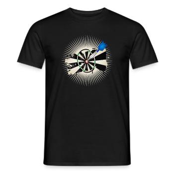 strahlende Dartscheibe mit blauen Dartpfeil - Männer T-Shirt - Schwarz - Vorne - AI Model Male 178 light (178cm)
