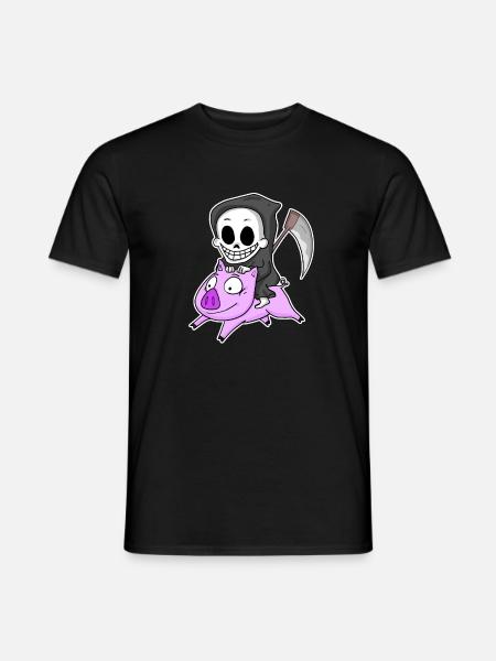 Faucheuse et Cochon - T-shirt homme - noir