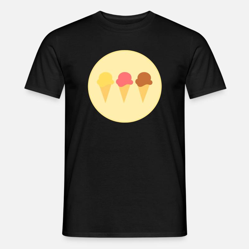 Eis Eiscreme Erdbeereis Vanilleeis Schokoeis - Männer T-Shirt - Schwarz