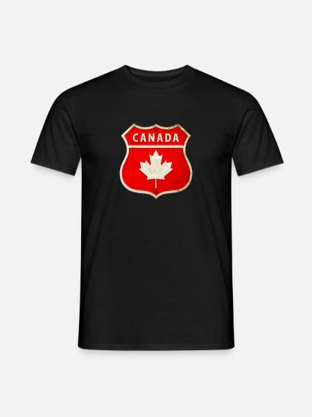 Canada Coat of Arms Flags Design - Men's T-Shirt - black