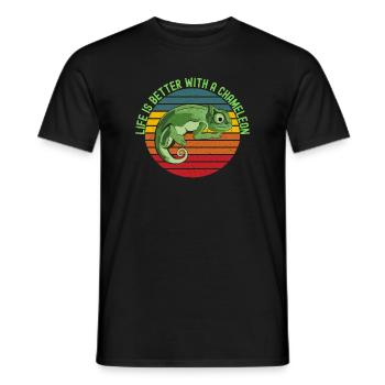 Life’s Better with a Chameleon - Men's T-Shirt - black - Front - AI Model Male 178 light (178cm)