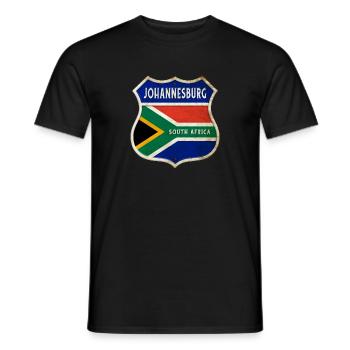 Johannesburg Südafrika Wappen Flaggen Design - Männer T-Shirt - Schwarz - Vorne - AI Model Male 178 light (178cm)