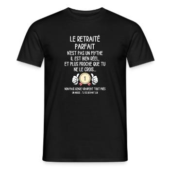 Le Retraité Parfait n'est pas un Mythe - Humour - T-shirt homme - noir - Devant - AI Model Male 178 light (178cm)