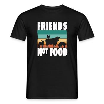 Amis végétariens végétaliens pas nourriture Bien-être animal - T-shirt homme - noir - Devant - AI Model Male 178 light (178cm)