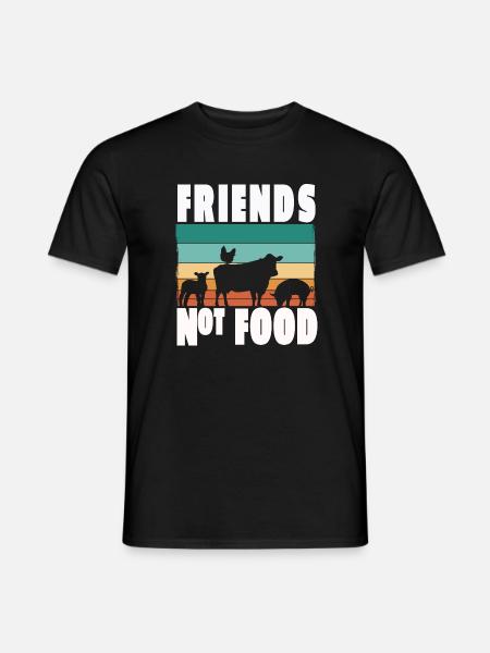 Vegan Vegetarisch Friends not Food Tierschutz - Männer T-Shirt - Schwarz