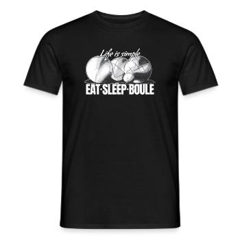 Boules de boules pour joueurs de pétanque - T-shirt homme - noir - Devant - AI Model Male 178 light (178cm)