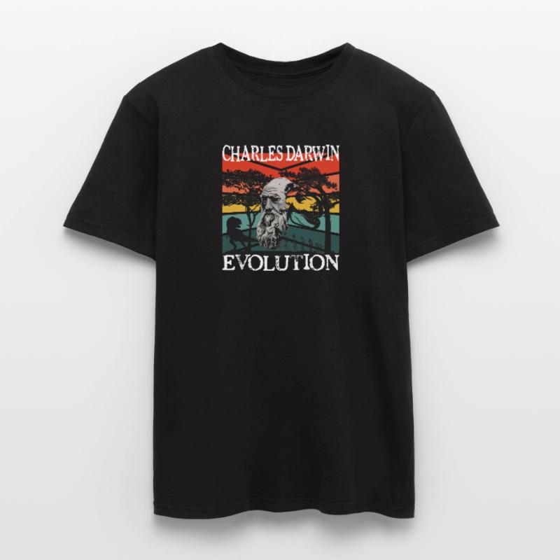 Charles Darwin Evolution textile Geschenkidee Männer T-Shirt