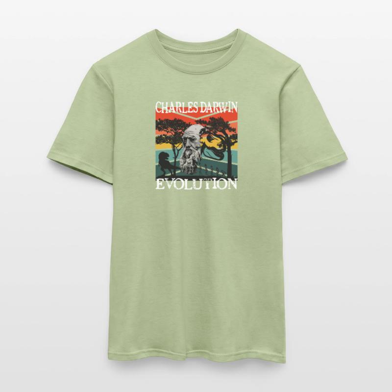 Charles Darwin Evolution textile Geschenkidee Männer T-Shirt