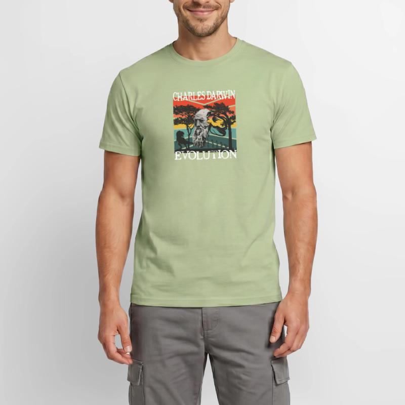 Idée cadeau textile Charles Darwin Evolution T-shirt homme