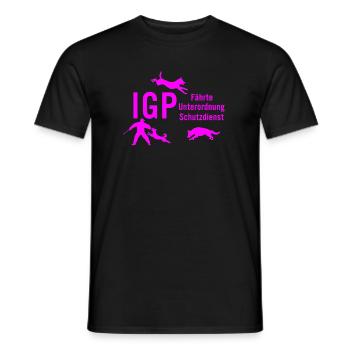 IGP Hundesport - pink - Männer T-Shirt - Schwarz - Vorne - AI Model Male 178 light (178cm)