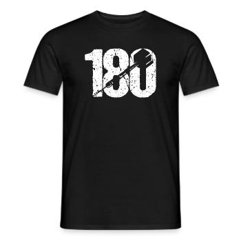 DART DARTS 180 ONEHUNDREDANDÉJOUREUR DE FLÉCHETTES RAPIDE - T-shirt homme - noir - Devant - AI Model Male 178 light (178cm)