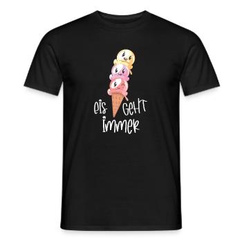 Eiscreme Lover Kawaii "Eis geht immer" - Männer T-Shirt - Schwarz - Vorne - AI Model Male 178 light (178cm)