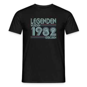 40th birthday 1982 Born for real legends - Men's T-Shirt - black - Front - AI Model Male 178 light (178cm)