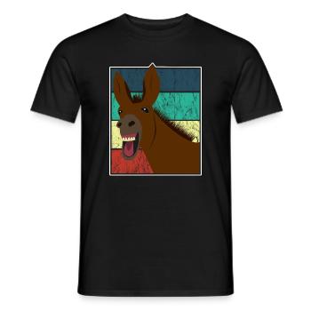 Mule Mule Donkey Horse Vintage Cadeau - T-shirt homme - noir - Devant - AI Model Male 178 light (178cm)