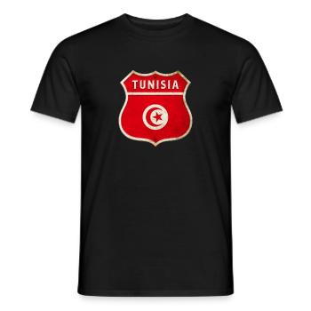 Tunesien Wappen Flaggen Design - Männer T-Shirt - Schwarz - Vorne - AI Model Male 178 light (178cm)