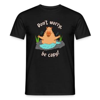 Capybara Méditation capybara dicton drôle - T-shirt homme - noir - Devant - AI Model Male 178 light (178cm)