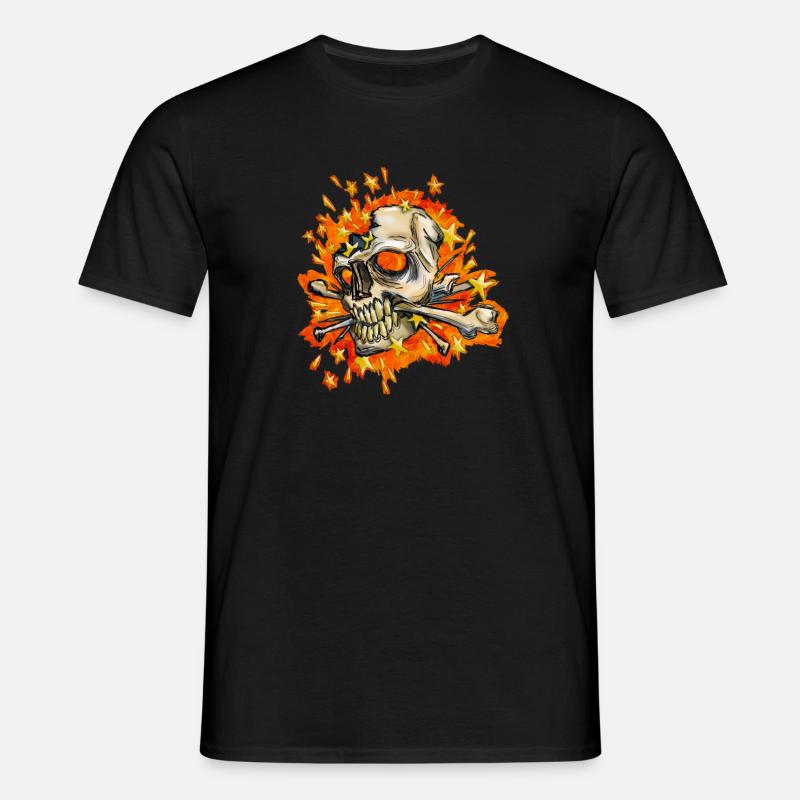 exploding skull - Men's T-Shirt - black