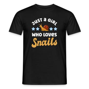 Snail snails - Men's T-Shirt - black - Front - AI Model Male 178 light (178cm)