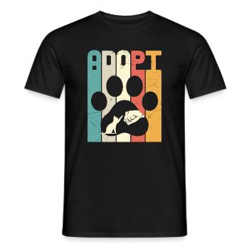 Adopt Cat - Men's T-Shirt - black - Front - AI Model Male 178 light (178cm)