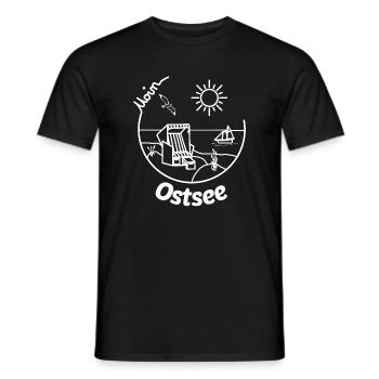 Ostsee Urlaub Strandkorb Souvenir Geschenkidee - Männer T-Shirt - Schwarz - Vorne - AI Model Male 178 light (178cm)