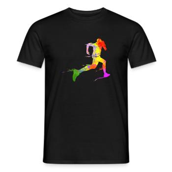 Coureurs de semi-marathon Sprint J’adore courir - T-shirt homme - noir - Devant - AI Model Male 178 light (178cm)