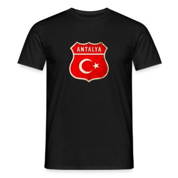 Antalya Turkey flag emblem - Men's T-Shirt - black - Front - AI Model Male 178 light (178cm)