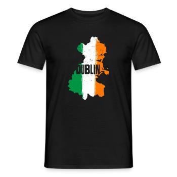 Dublin Ireland Flag | County Outline Map - Men's T-Shirt - black - Front - AI Model Male 178 light (178cm)
