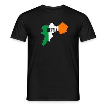 Offaly Ireland Flag | County Outline Map - Men's T-Shirt - black - Front - AI Model Male 178 light (178cm)