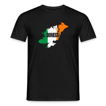 Donegal Ireland Flag | County Outline Map - Men's T-Shirt - black - Front - AI Model Male 178 light (178cm)