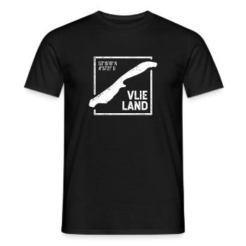 Vlieland | Insel-Silhouette Stempel-Design - Männer T-Shirt - Schwarz - Vorne - AI Model Male 178 light (178cm)